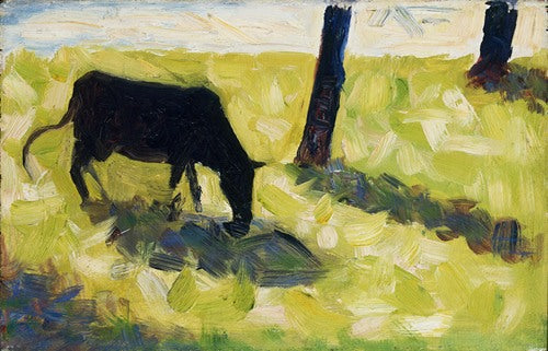 Black Cow in a Meadow (ca. 1881) by Georges Seurat