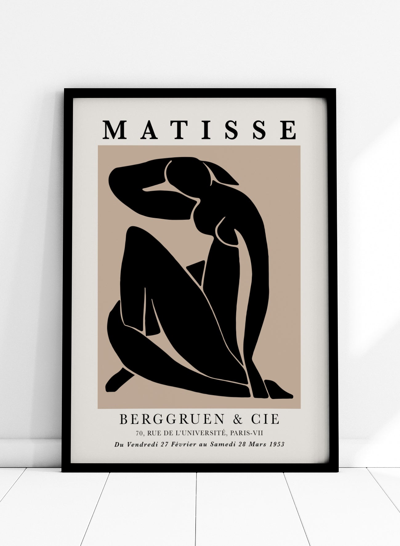 Henri Matisse Exhibition Poster, Featuring Blue Nude II (reimagined in black)
