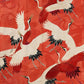 Red Cranes Kimono Art Print, from The Samurai Battle Kimono II