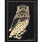 Two Owls by Julie de Graag - Vintage owl art | Female Artist | Woodcut animal wall art | Craftsman style decor | Birds artwork