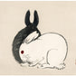 Black and white rabbits by Kōno Bairei (1844-1895)