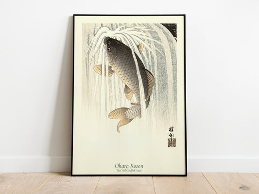 Ohara Koson Koi Fish Japanese Art Poster Print, Exhibition Wall Art Home Decor