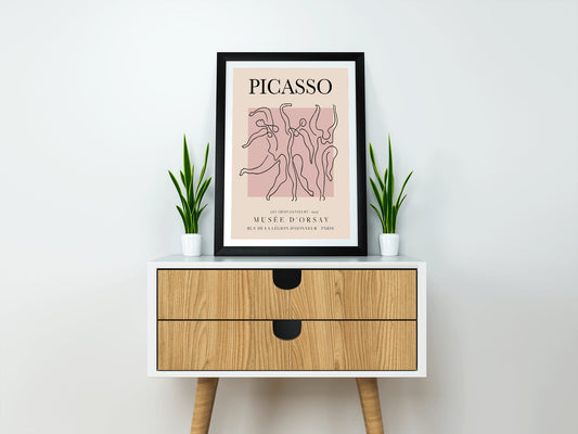 Picasso Exhibition Poster, Dance, Vintage Art, Minimalist Poster, Line Drawing, Art Print, Bedroom Art, Ideal Gift, Various Sizes