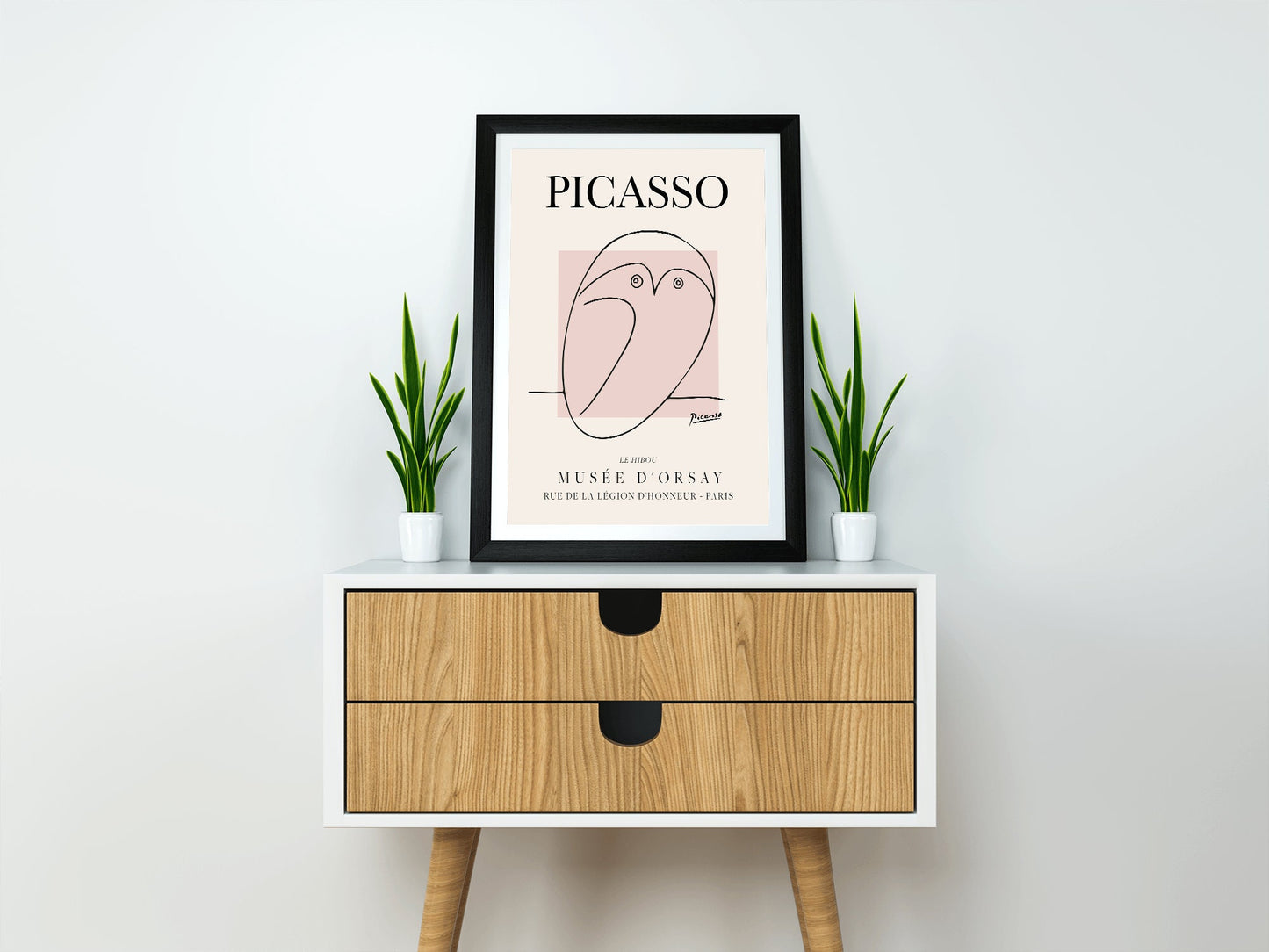 Picasso - The Owl, Exhibition Vintage Line Art Poster, Minimalist Line Drawing, Ideal Home Decor or Gift Print