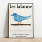 Les Lalanne Exhibition Poster Blue Bird Print Vintage Poster, Home Decor Wall Art