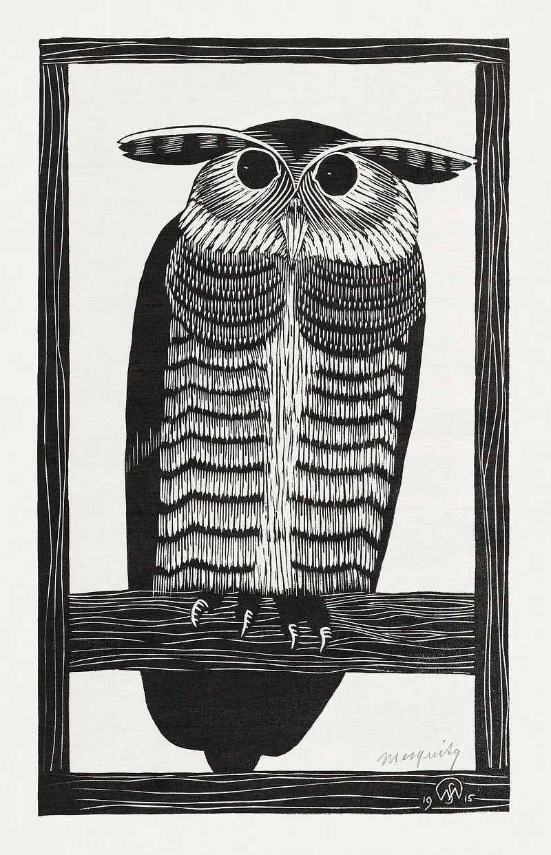 Horned owl (Hoornuil) (1915) by Samuel Jessurun de Mesquita