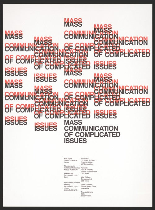 Mass communication of complicated issues Karl Taylor Compton seminar series. (1970)