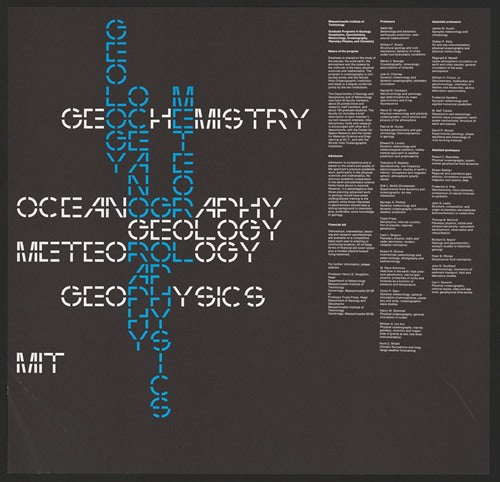 MIT Graduate program in Geology, Geophysics, Geochemistry, Meteorology Oceanography, Planatary Physics, and Chemistry (1967)