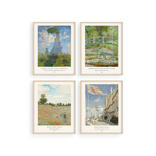 Claude Monet Artwork - Set of 4