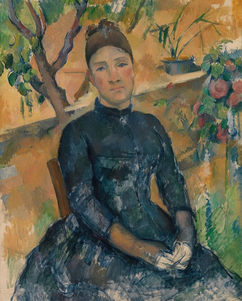 Madame Cézanne in the Conservatory (1891) by Paul Cézanne