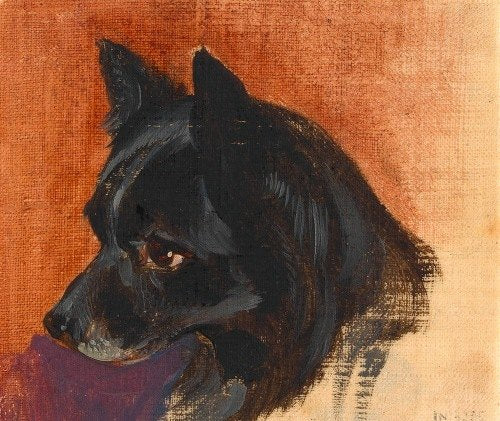 Kopf eines kleinen schwarzen Hundes (around 1840–1850)