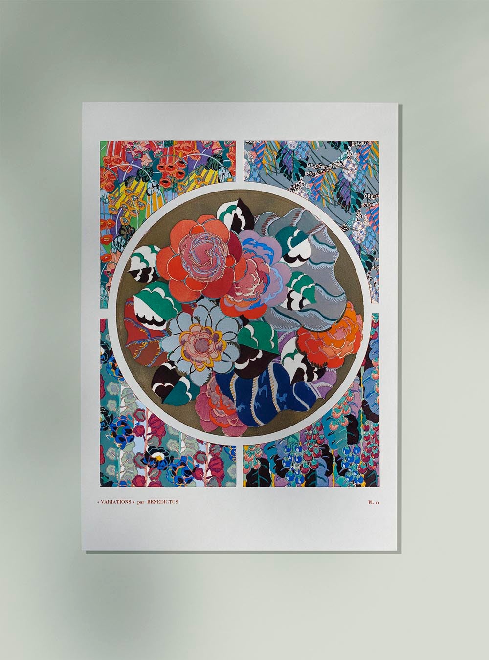 Flower Art Deco Pattern, Variation 11 by Édouard Bénédictus