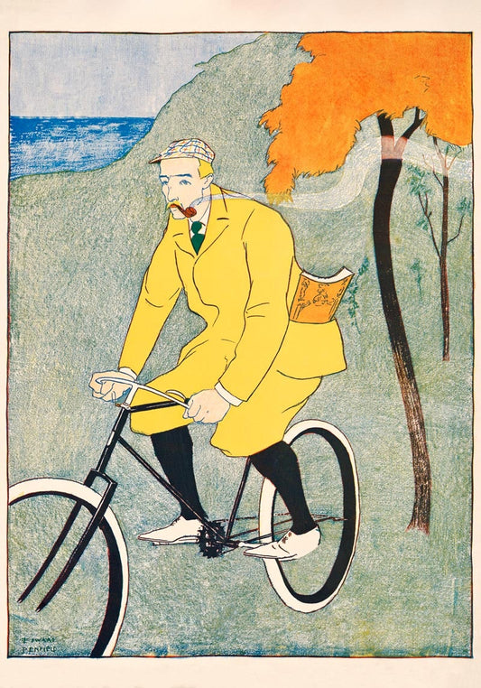 Man Riding Bicycle by Edward Penfield