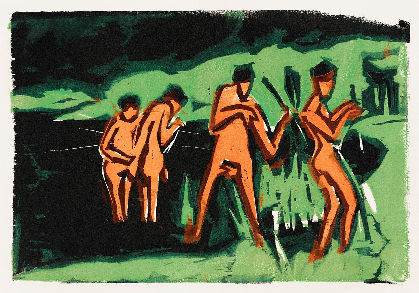 Bathers Throwing Reeds by Ernst Kirchner