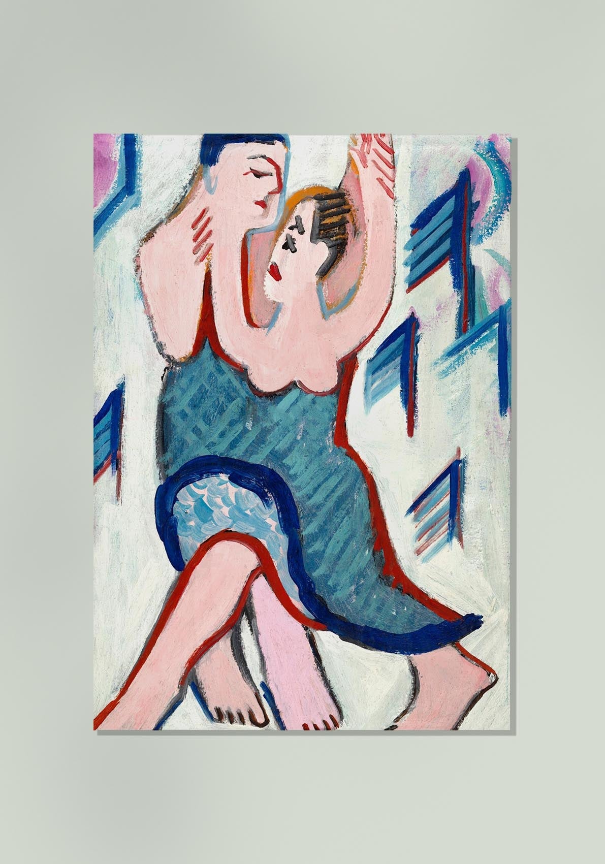 Dancing Couple in the Snow  by Ernst Kirchner