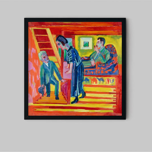 The Visit - Couple and Newcomer by Ernst Kirchner