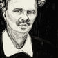 "August Strindberg" Munch Exhibition Poster - _ready-for-faire, Art Exhibition Poster, Black and White, Edvard Munch, Exhibition Poster, expressionism, Moma, mun10040, Munch, office, Office decor, Officer Decor, portrait, ready-for-abound, symbolism, Wall Art