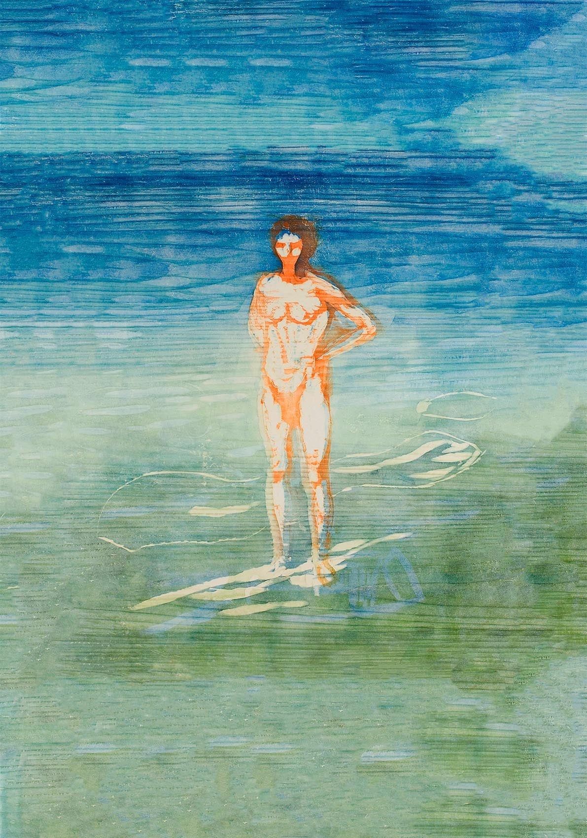Edvard Munch Man Bathing Art Poster