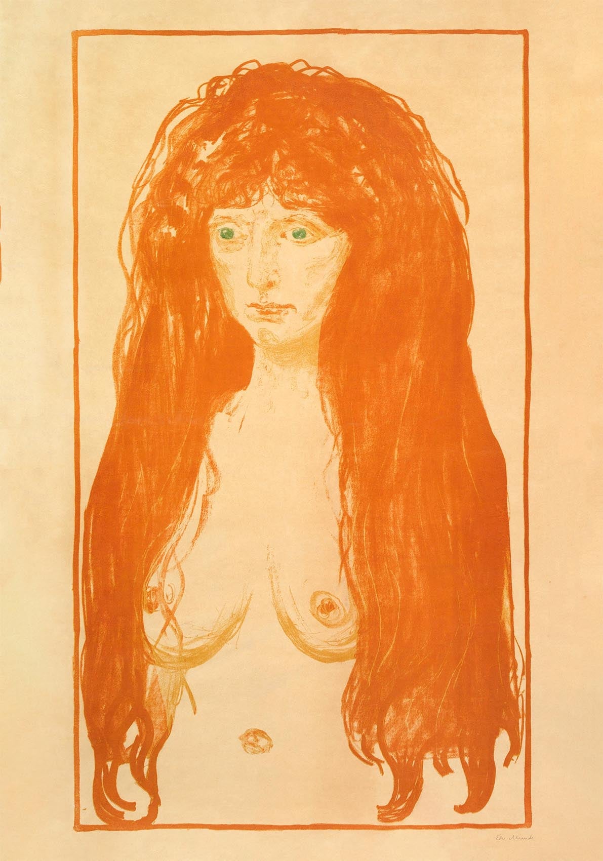 Edvard Munch The Sin Art Poster