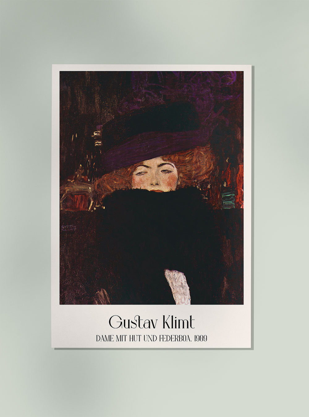 Dame Mit Hut und Federboa by Gustav Klimt