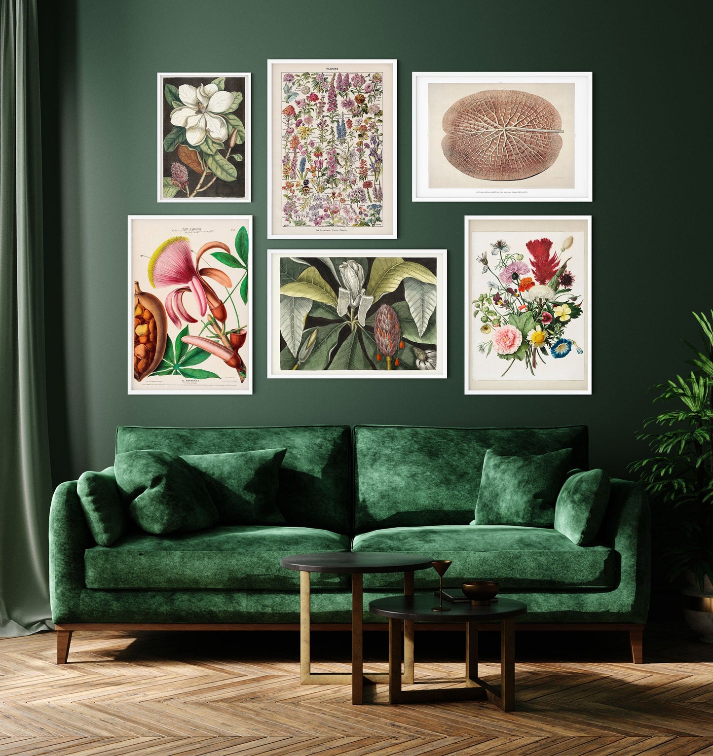 Le Fleur Botanical Gallery Wall Set of 6 Poster
