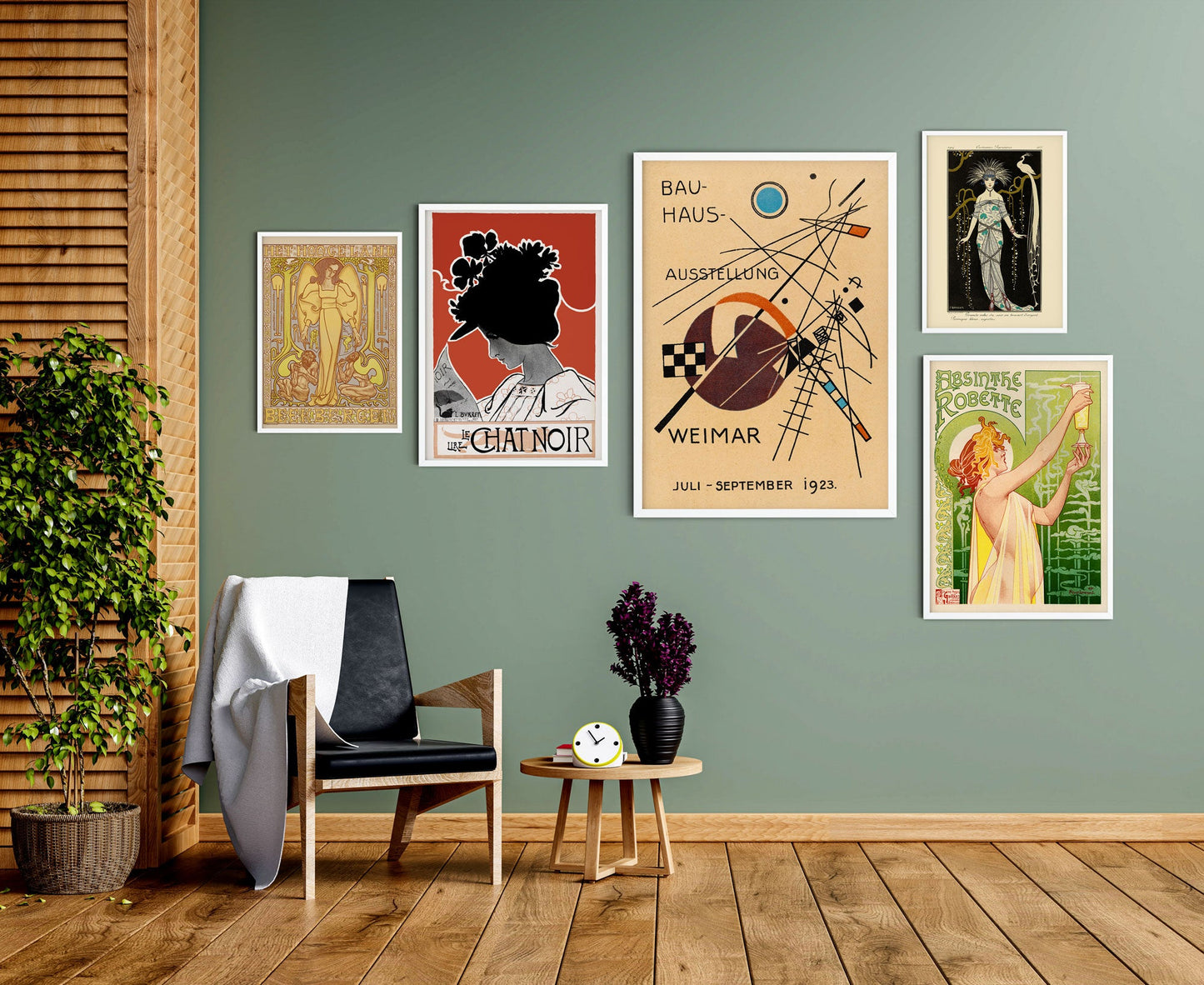 Art Nouveau Gallery Wall (Set of 5 Prints)