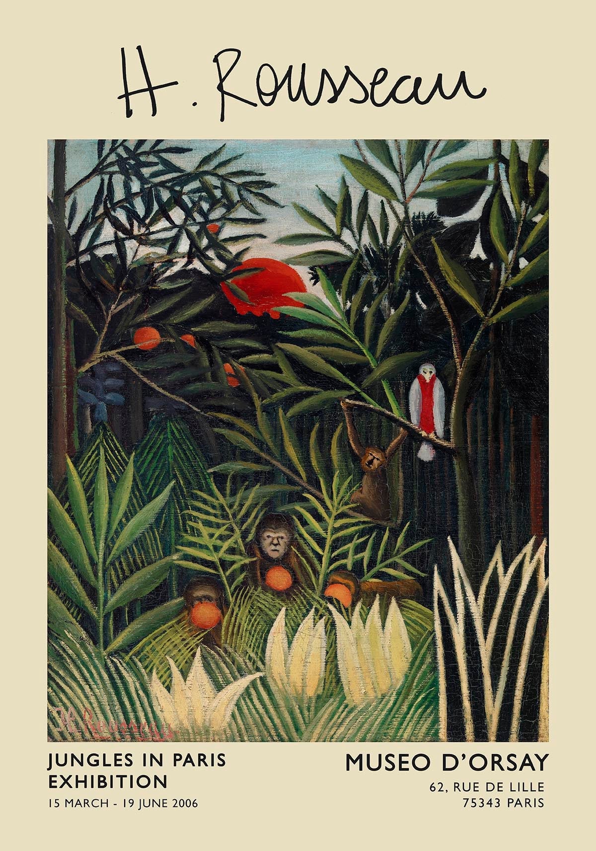 Monkeys and Parrot Rousseau Exhibition Poster