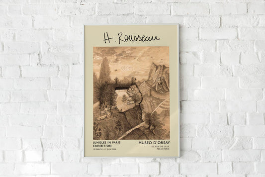 Hikers Climbing Rousseau Exhibition Poster