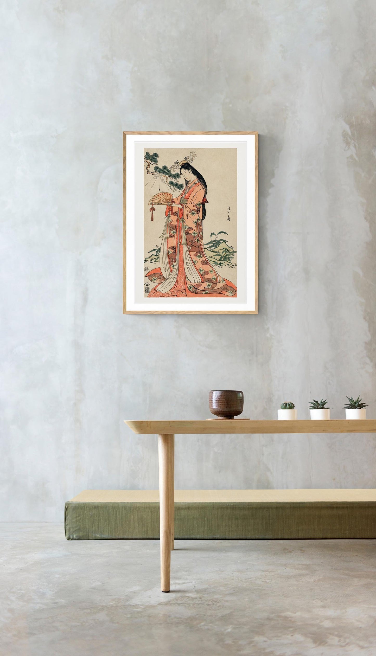 Geisha with long hair by Eishi Hosoda Poster