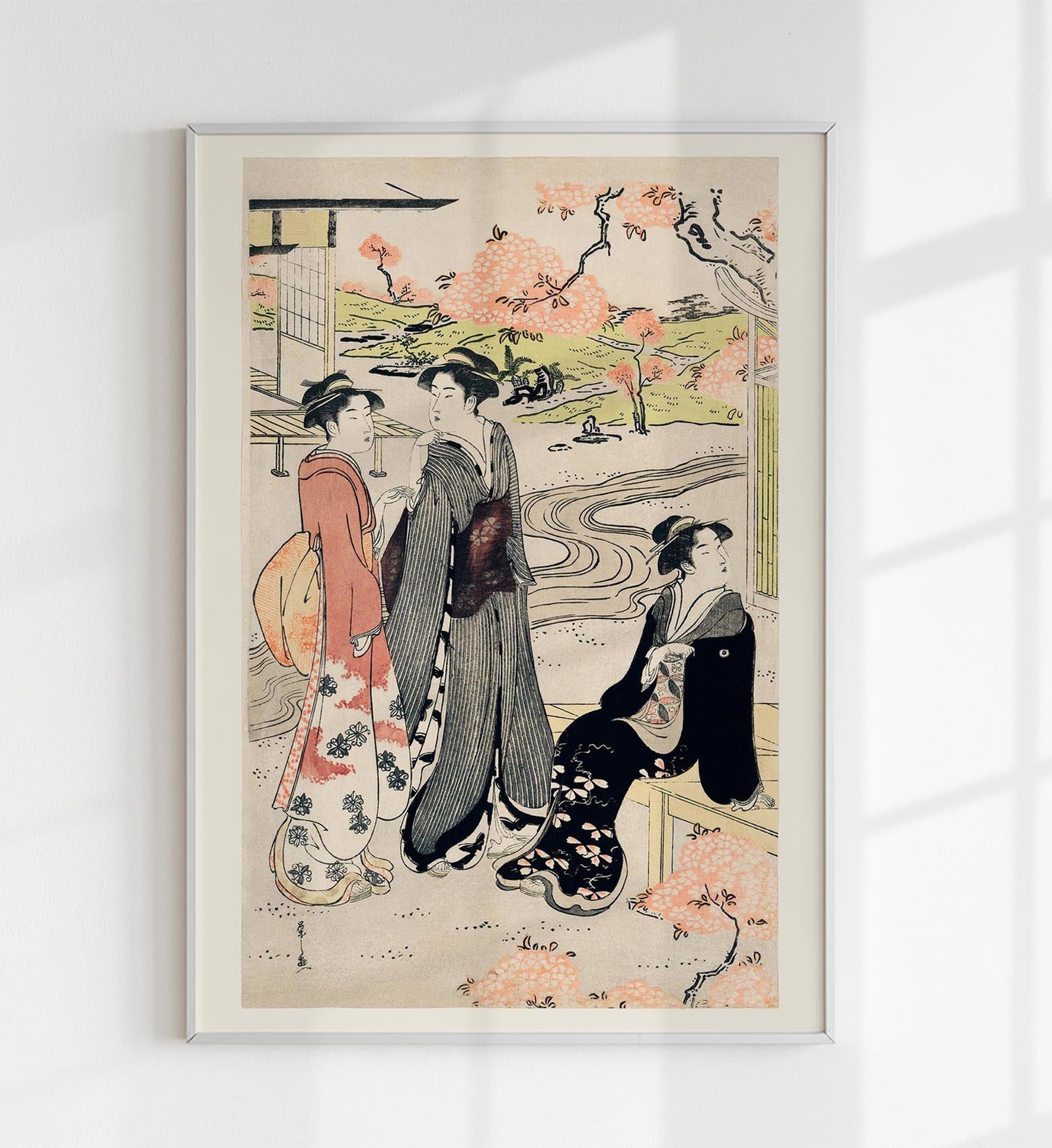 Three Geishas in Kimonos by Eishi Hosoda