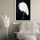 Egret in the rain / White Heron in Dark Snow by Ohara Koson