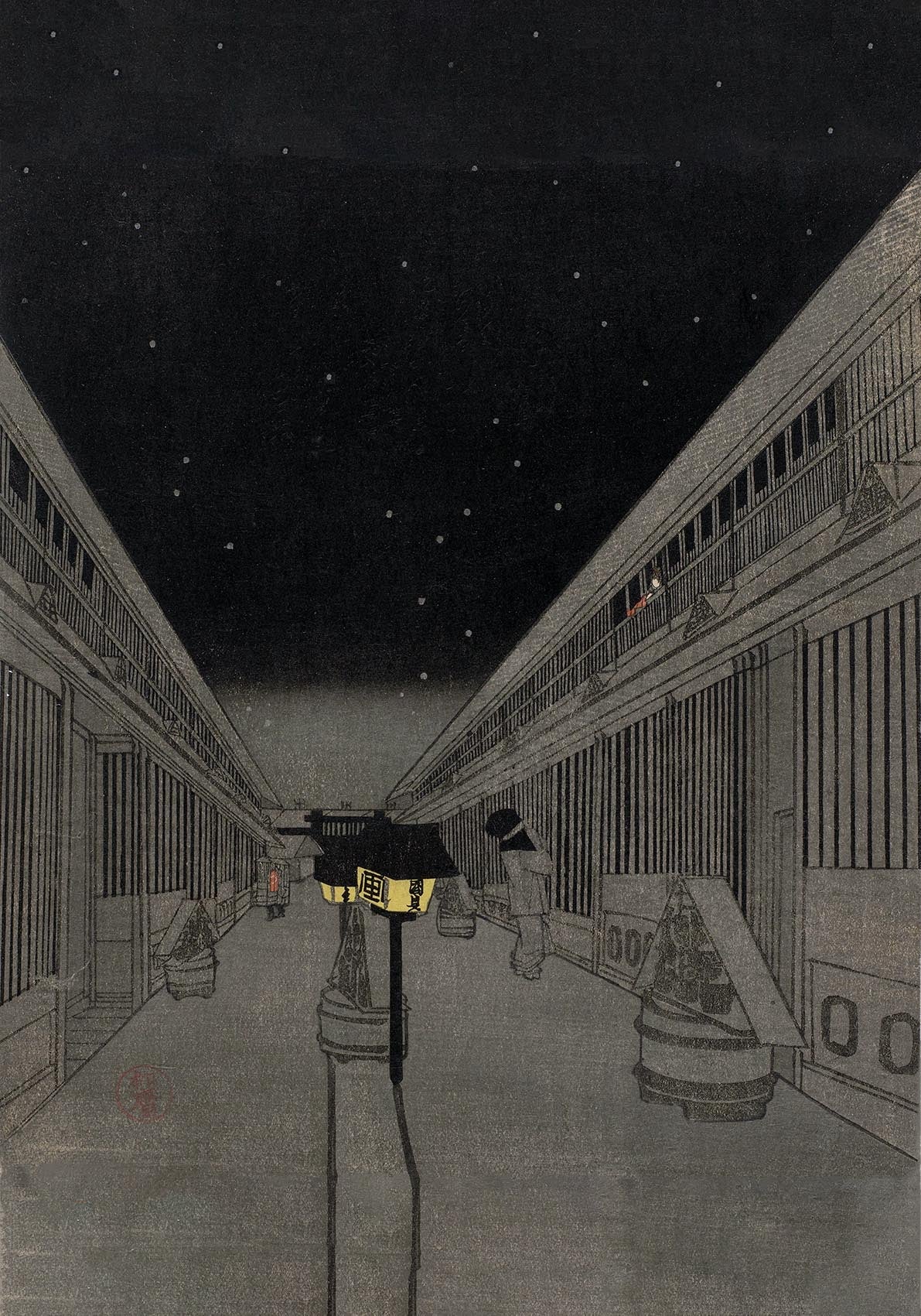 Yoshiwara by night by Kunisada