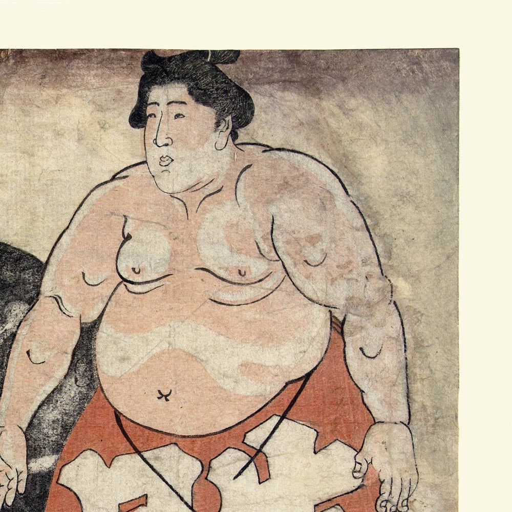 Sumo Westrles and his hand by Utagawa Hiroshige