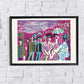 Pink and Blue Art Gallery Wall Set of 8 Poster