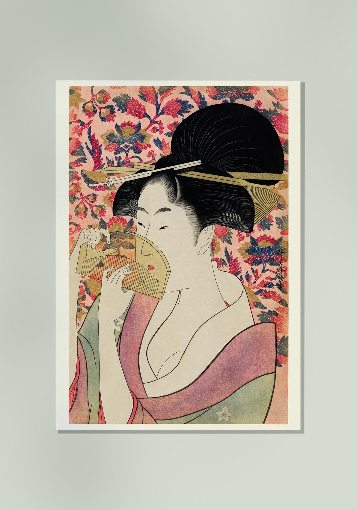 Geisha Holding a Comb by Kitagawa Utamaro