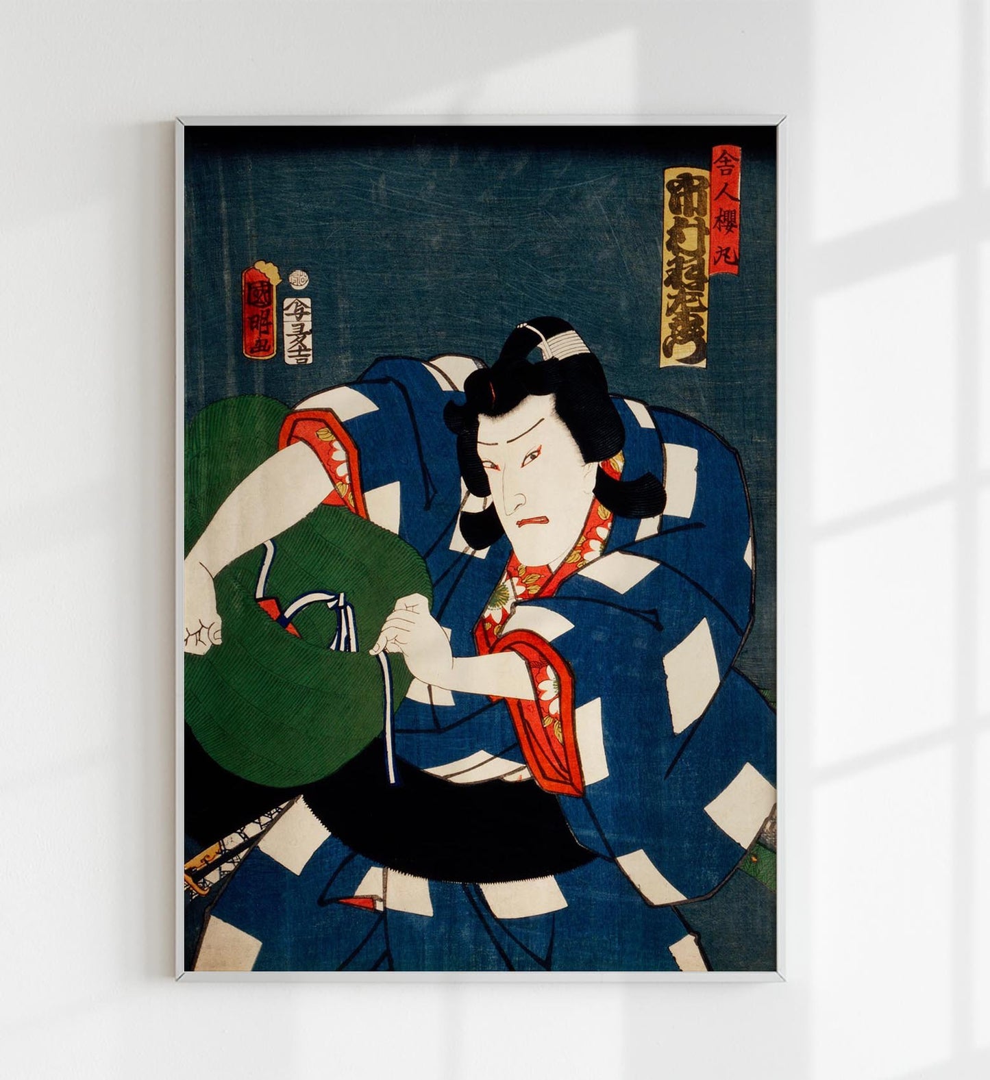 Japanese Actor with Blue Kimono by Toyohara Kunichika