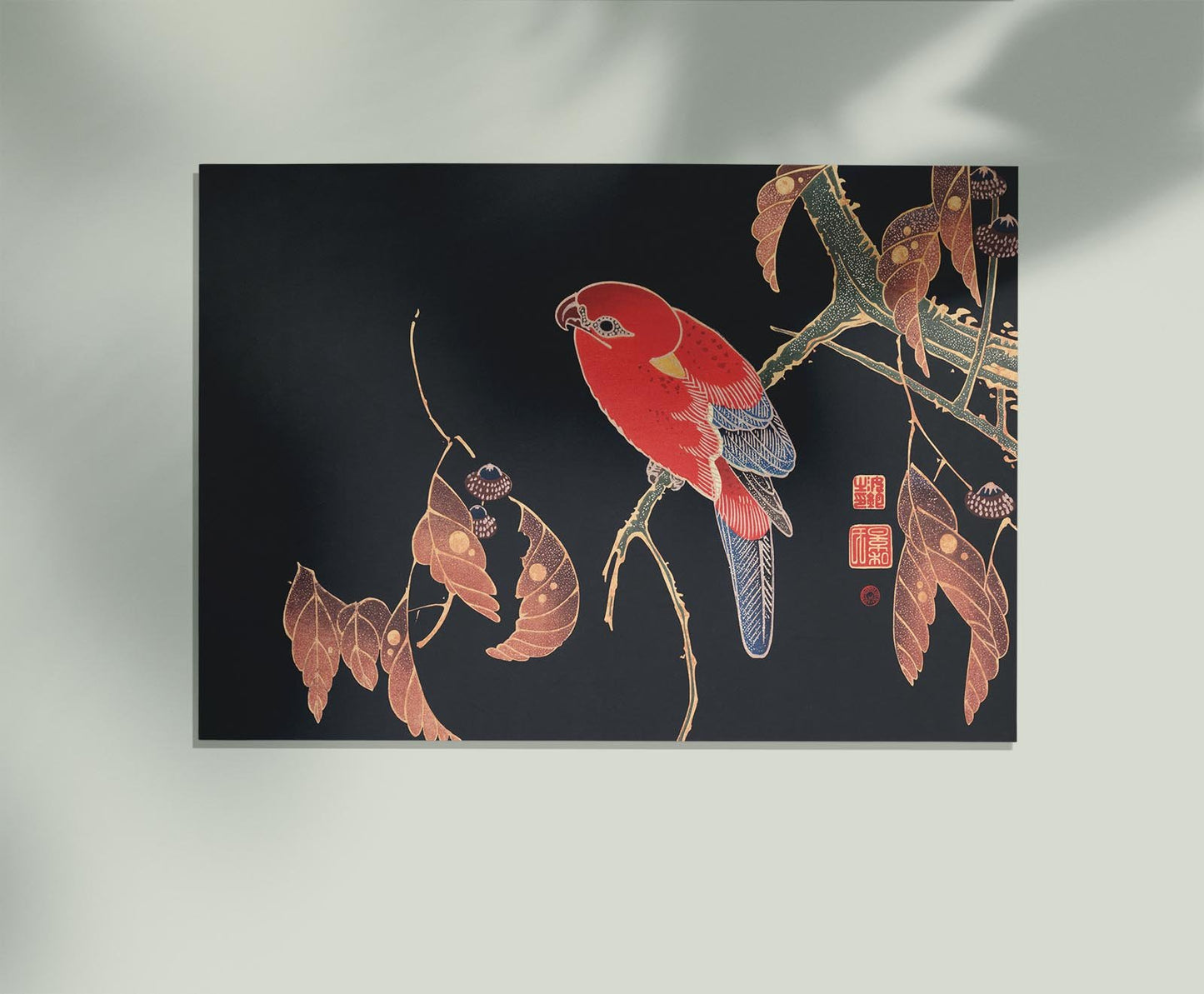 Red Parrot on the Branch of a Tree by Ito Jakuchu