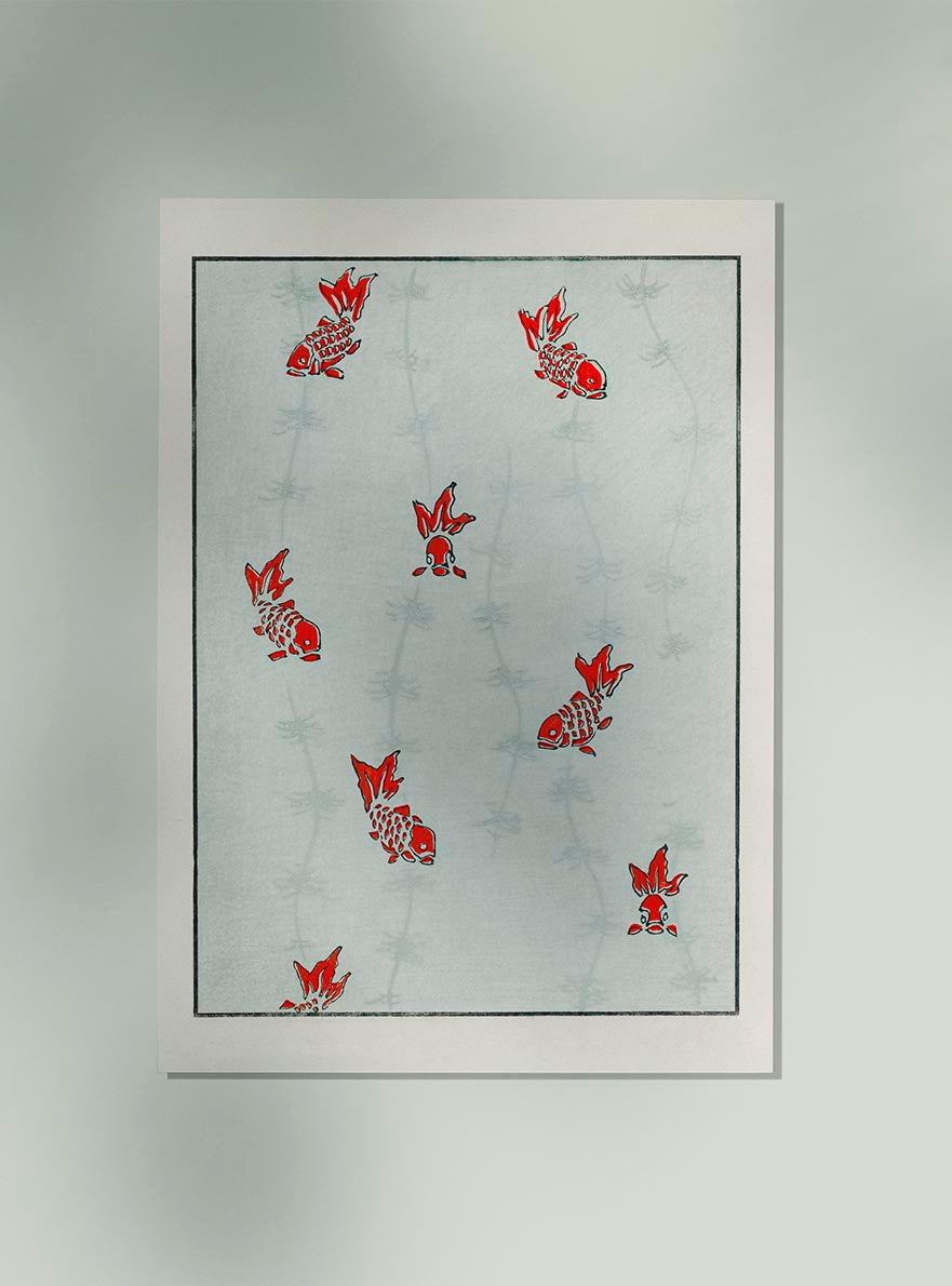 Japanese Koi Fish Pattern Poster