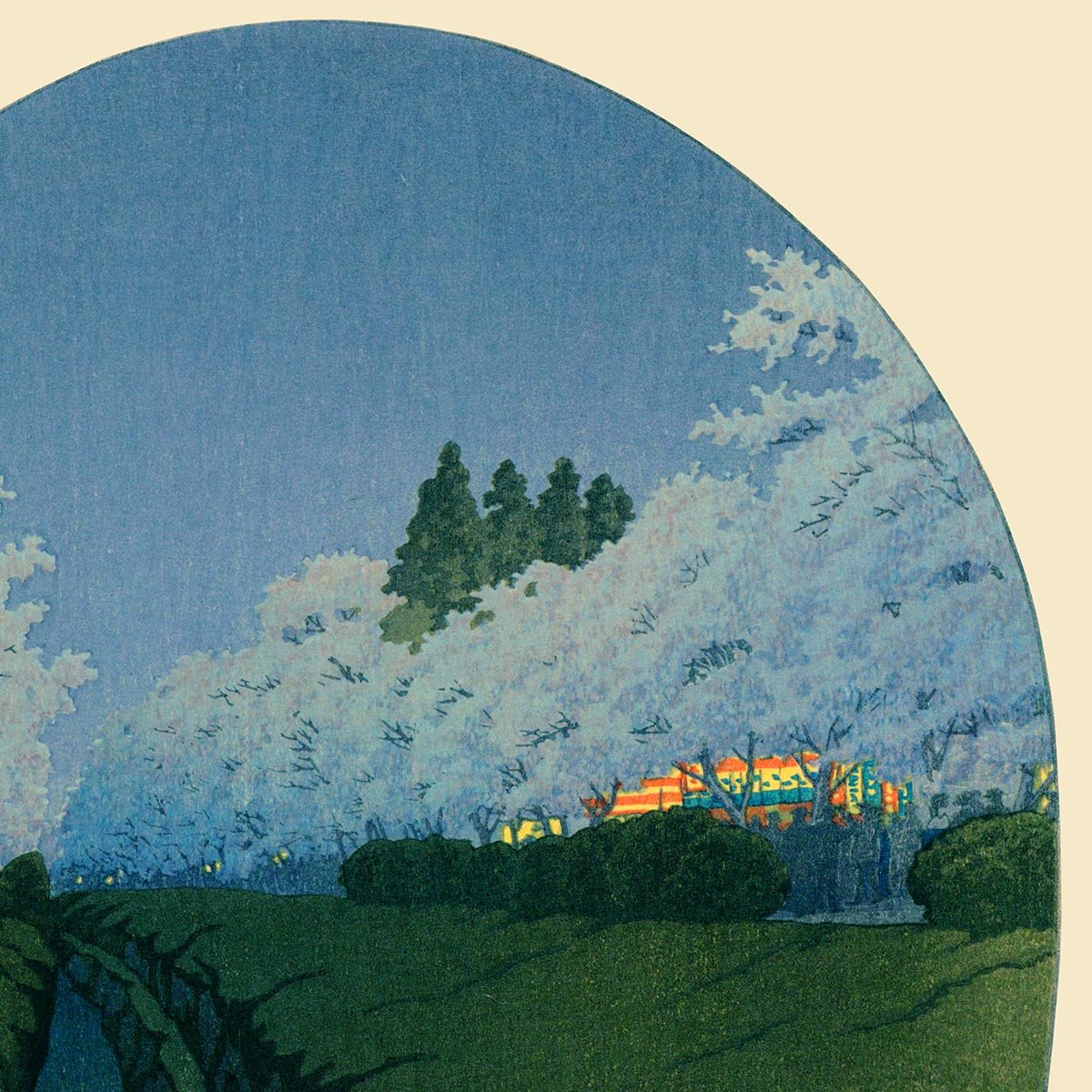 Cherry Blossoms in the Night by Hasui