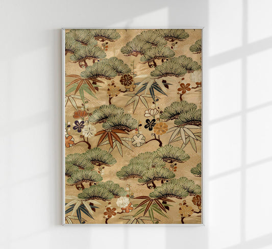 Golden Pattern Kimono Poster