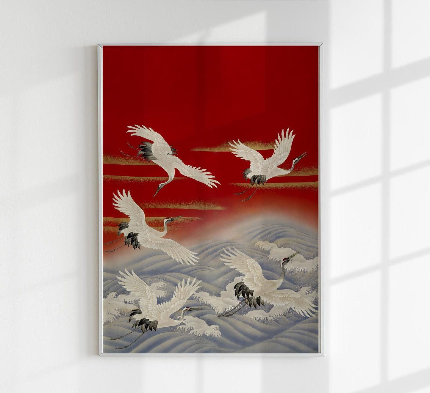 Crane Over Waves Kimono Poster