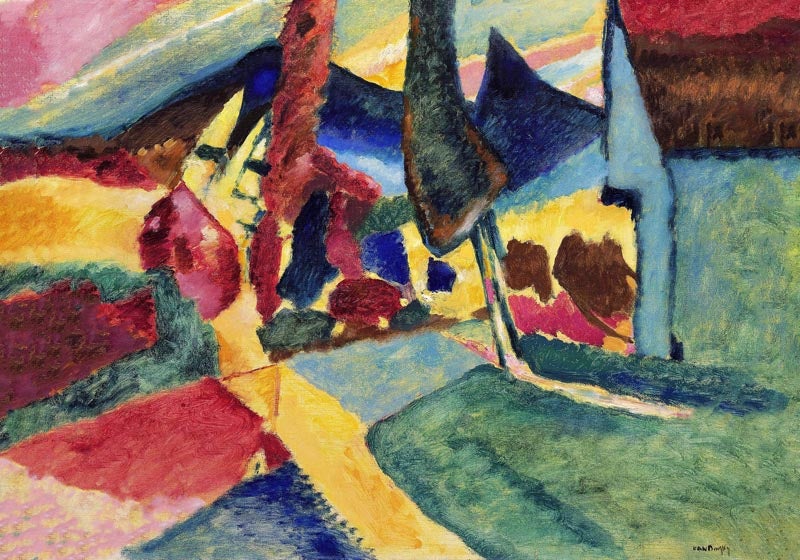 Landscape with two Poplars by Wassily Kandinsky Poster