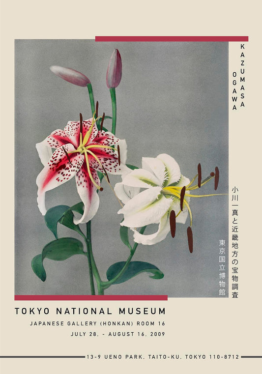 Two White Lily by Kazumasa Exhibition Poster