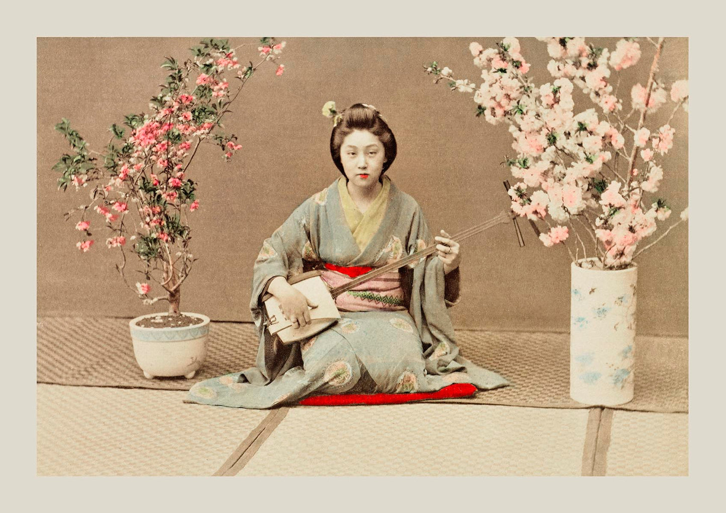 Geisha Playing Samisen by Ogawa Kazumasa