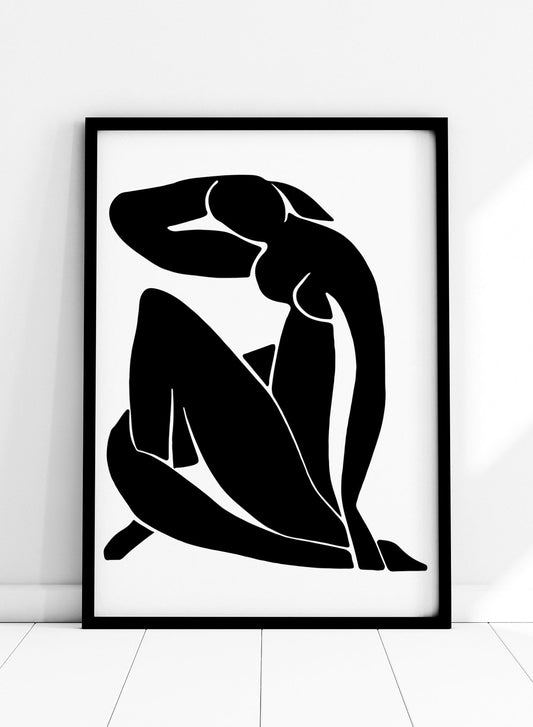 Henri Matisse Blue Nudes II, (reimagined in black)