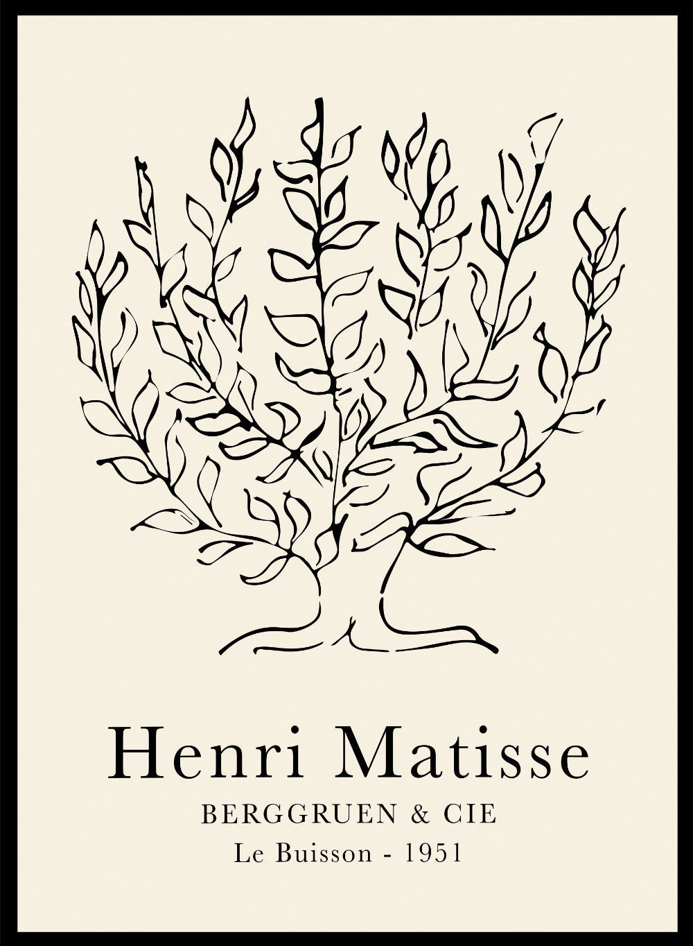 Le Buisson Tree Sketch 1951 by Henri Matisse Print