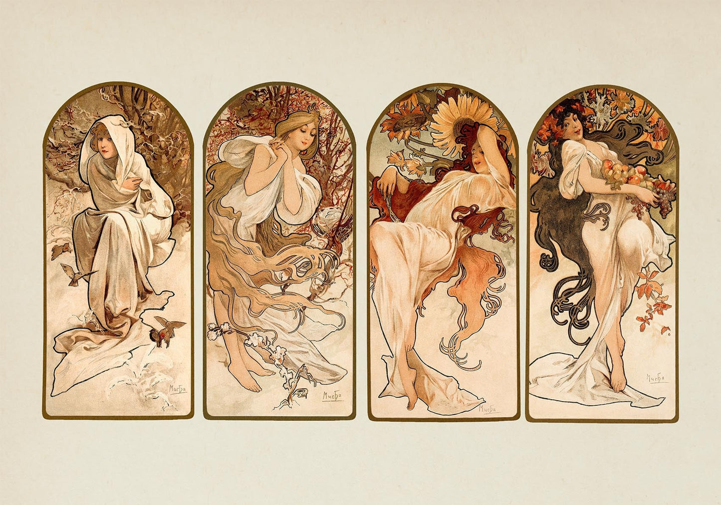 The Seasons by Alphonse Mucha