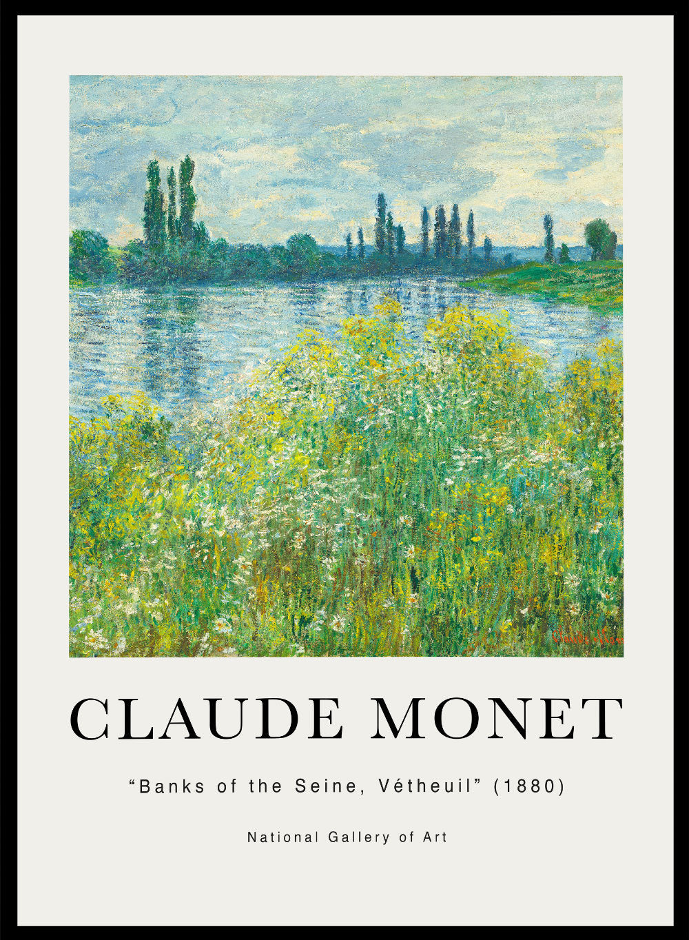 Banks of the Seine, Vétheuil 1880 by Monet Print