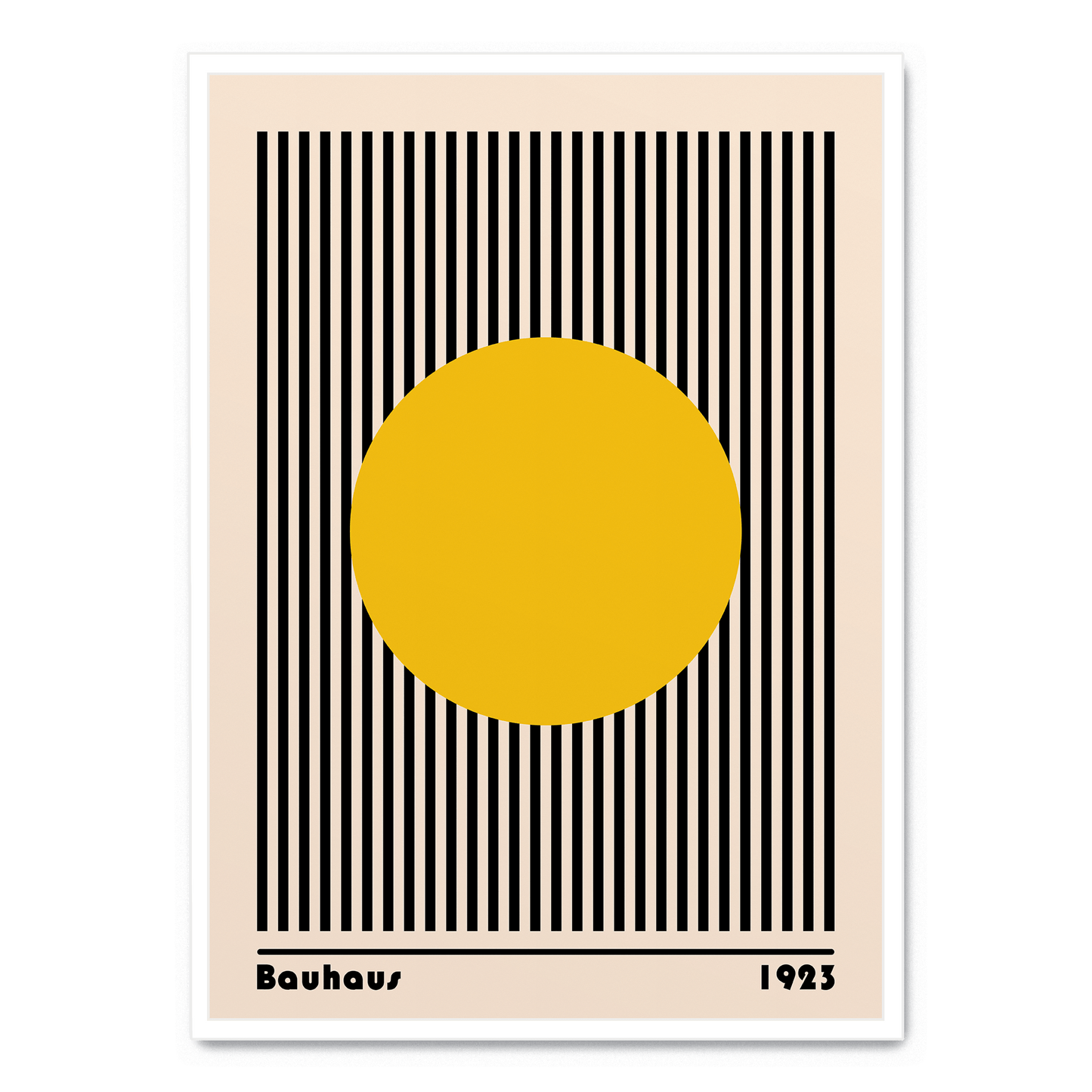 Bauhaus Yellow Circle With Lines