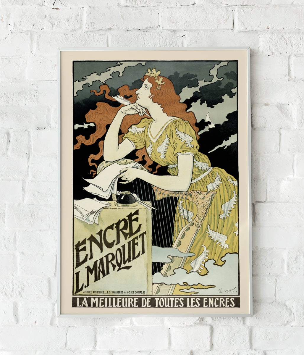 L. Marquet ink Ad Vintage Poster by Eugène Gasset